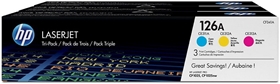 Mực in HP 126A Cyan, Magenta & Yellow Original LaserJet Toner Cartridges - 3 pack (CF341A)