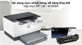Các dòng máy in dùng hộp mực HP 136A Black Original LaserJet Toner Cartridge (W1360A)