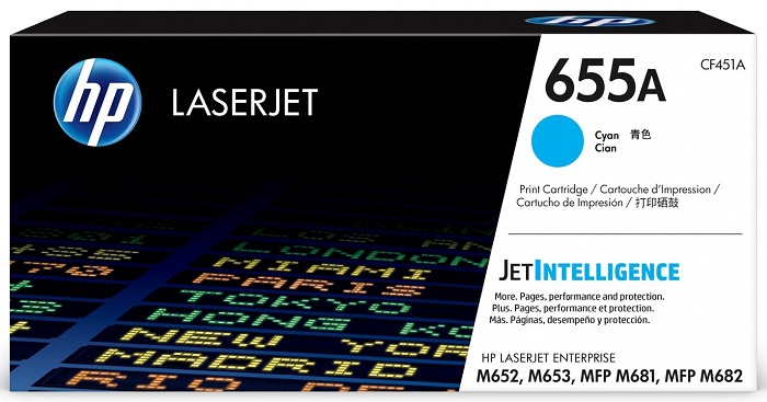 Mực in HP 655A Cyan Original LaserJet Toner Cartridge (CF451A)