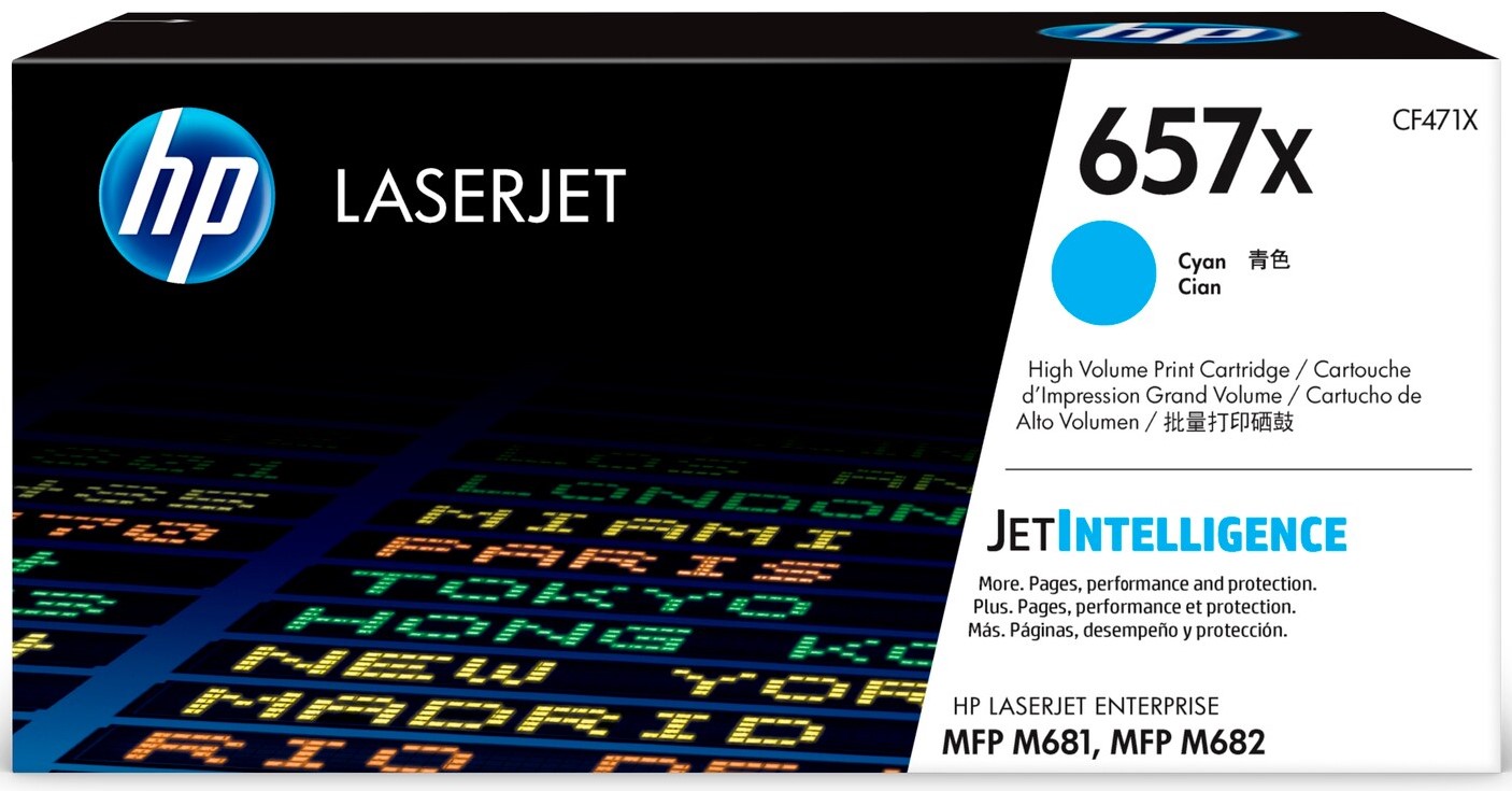 Mực in HP 657X High Yield Cyan Original LaserJet Toner Cartridge (CF471X)