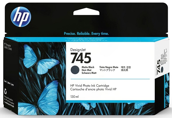 Mực in HP 745 130-ml DesignJet Matte Black Ink Cartridge (F9J99A)