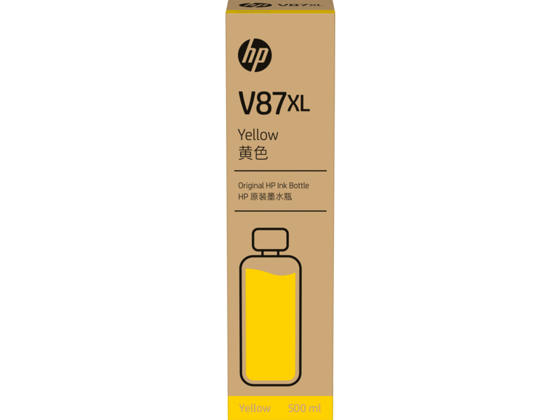 HP V87XL 500ml Yellow Bottled Ink Cartridge (7FN96A)