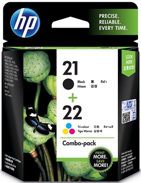 Mực in HP 21 Black/22 Tri-Color 2-Pack Original Ink Cartridge (CC630AA)