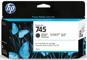 Mực in HP 745 130-ml DesignJet Matte Black Ink Cartridge (F9J99A)