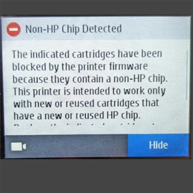Máy in không nhận hộp mực sau khi thay chip mới – Nguyên nhân